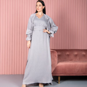 Grey Trench Abaya
